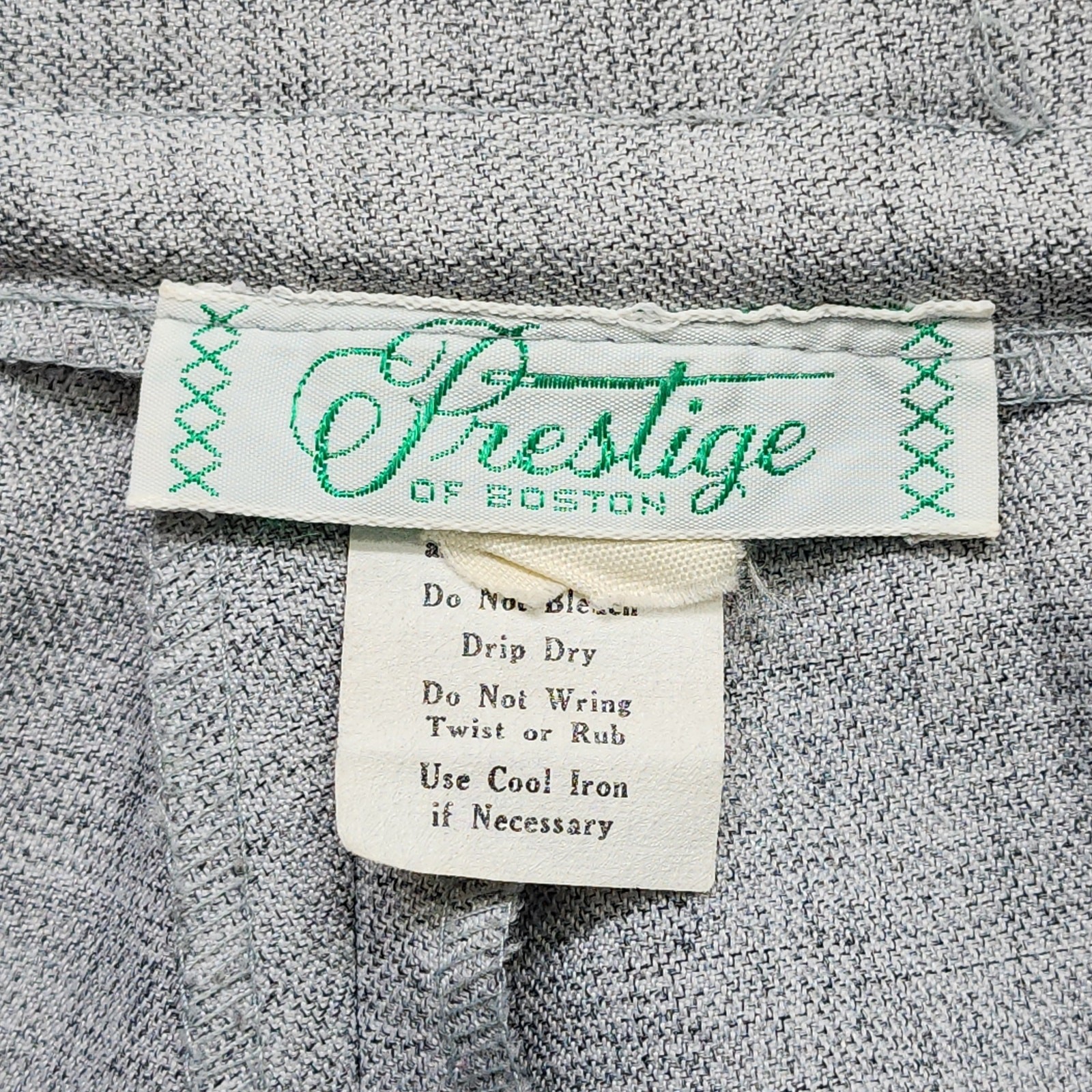Vintage 70s Prestige of Boston Pants Womens Size 12 Grey High Rise Straight Leg