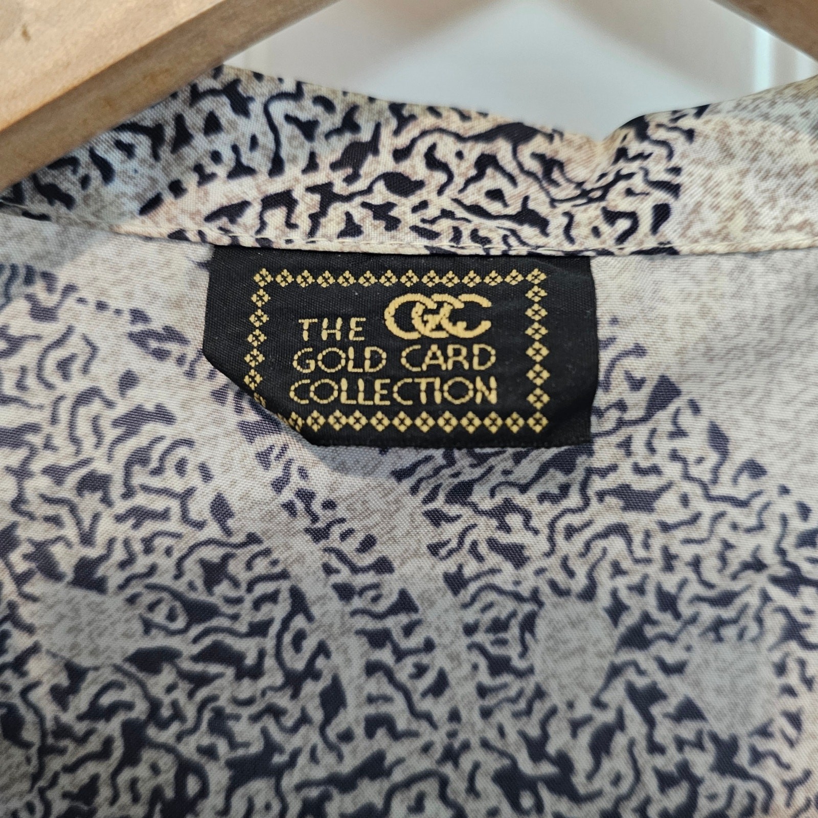 Vintage Gold Card Collection Blouse Womens 2X Black 80s Neck Tie Button Retro