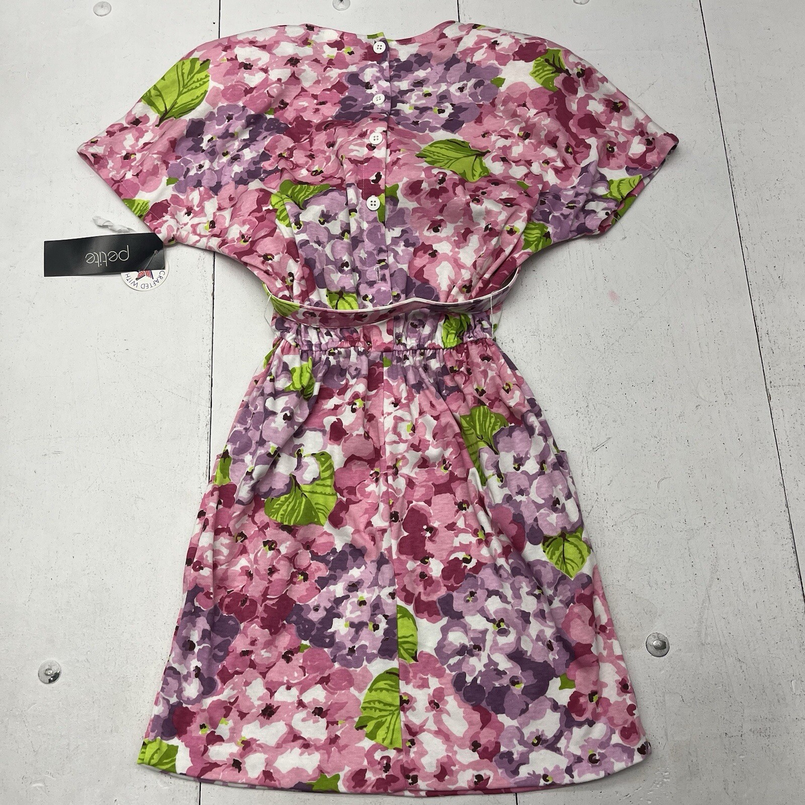 Vintage 80s 90s Carol Anderson Pink Purple Floral Dress With Belt Women’s Size 6