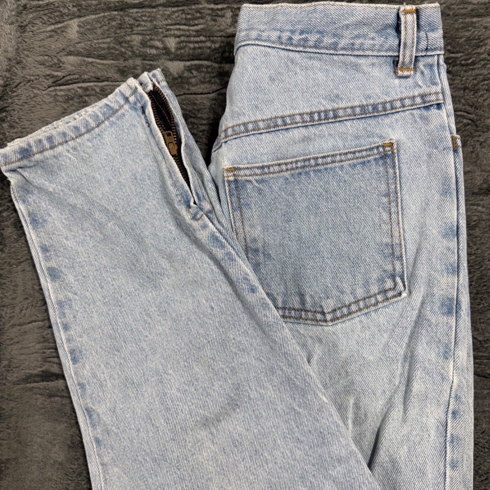 Mixed Blues Vintage High Waisted Light Wash Ankle Zip Jeans Made in USA Size 13