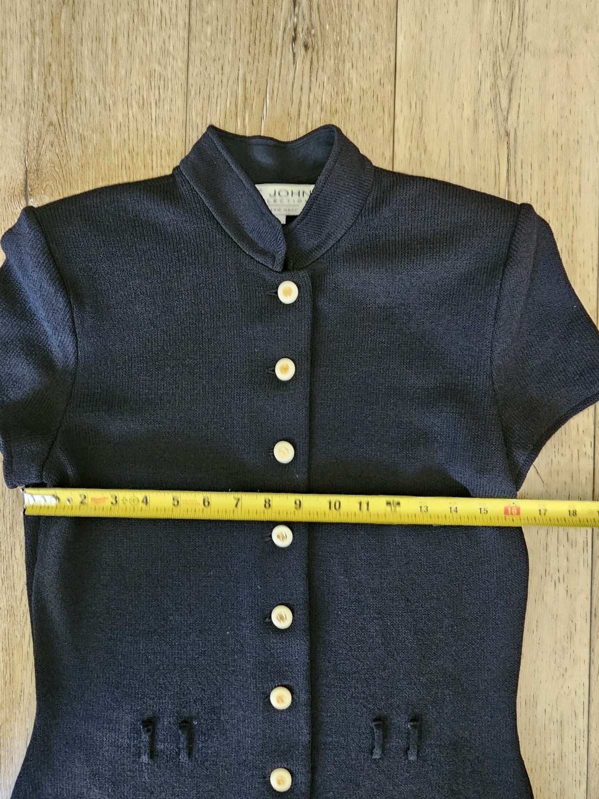 Clean Black knit stretch sailor St. John by Marie Gray vintage dress 8 *no Belt