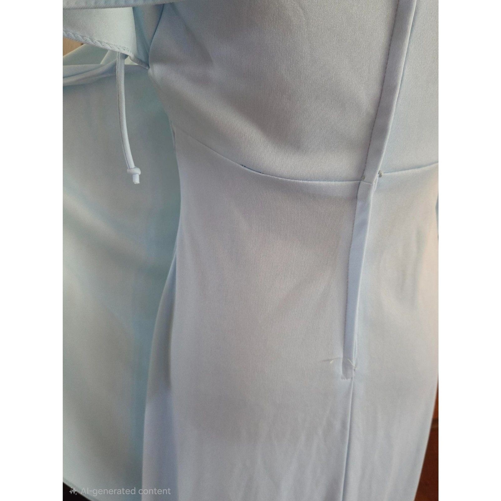 Vintage Grecian-style draped gown with sequin bollar-Powder blue, size 8/10