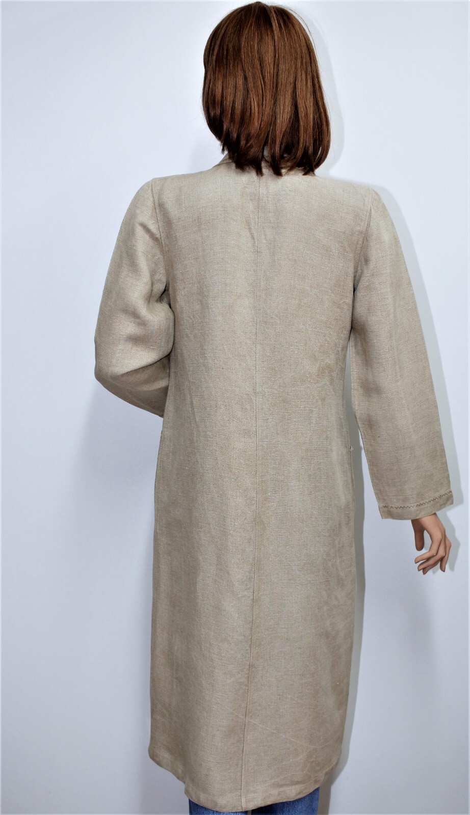 Vintage 80s JC CASTELBAJAC „KO & CO” greige linen coat 42FR 10US made in France