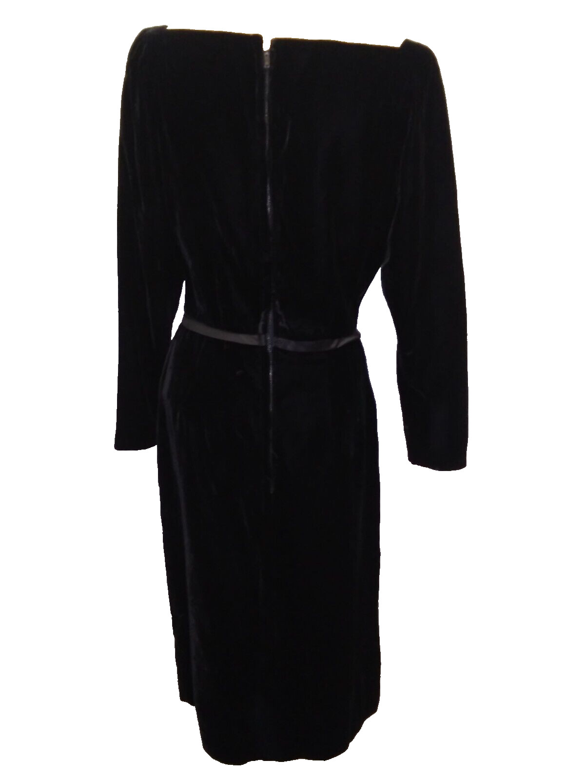 Vintage 1950’s 60’s Black Rayon Velvet Cocktail Dress Size Medium