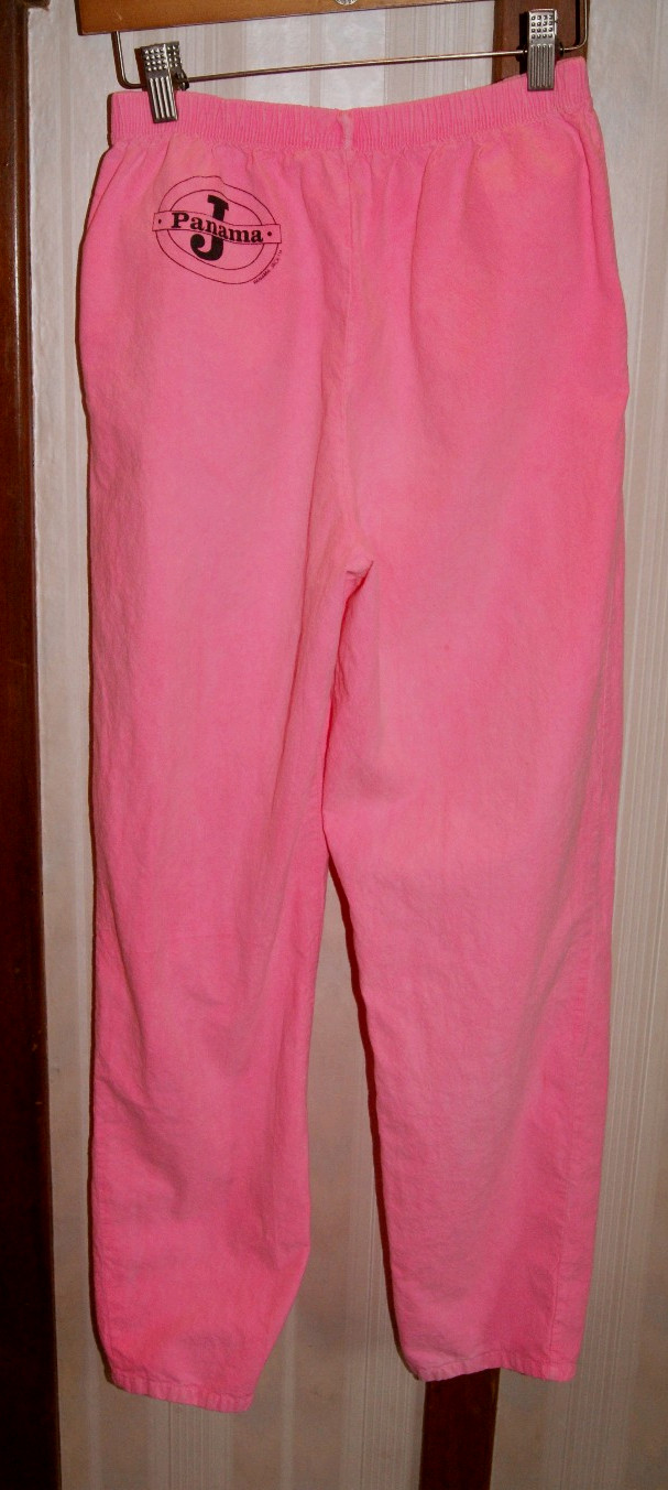 Vintage 90s Panama Jack Neon Pink Small Beach Lounge Pants USA Made Ocean