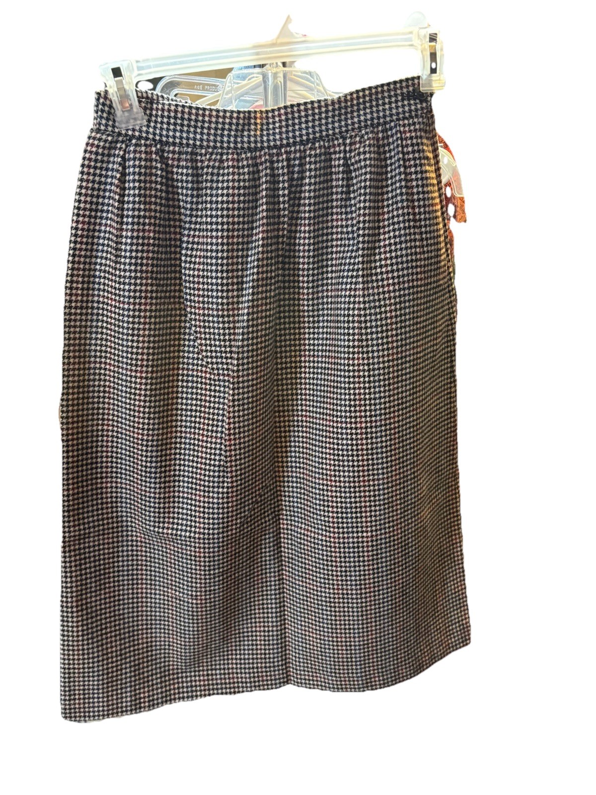Vintage Summit sportswear Houndstooth wool Midi Skirt Size 10 Made In Greece