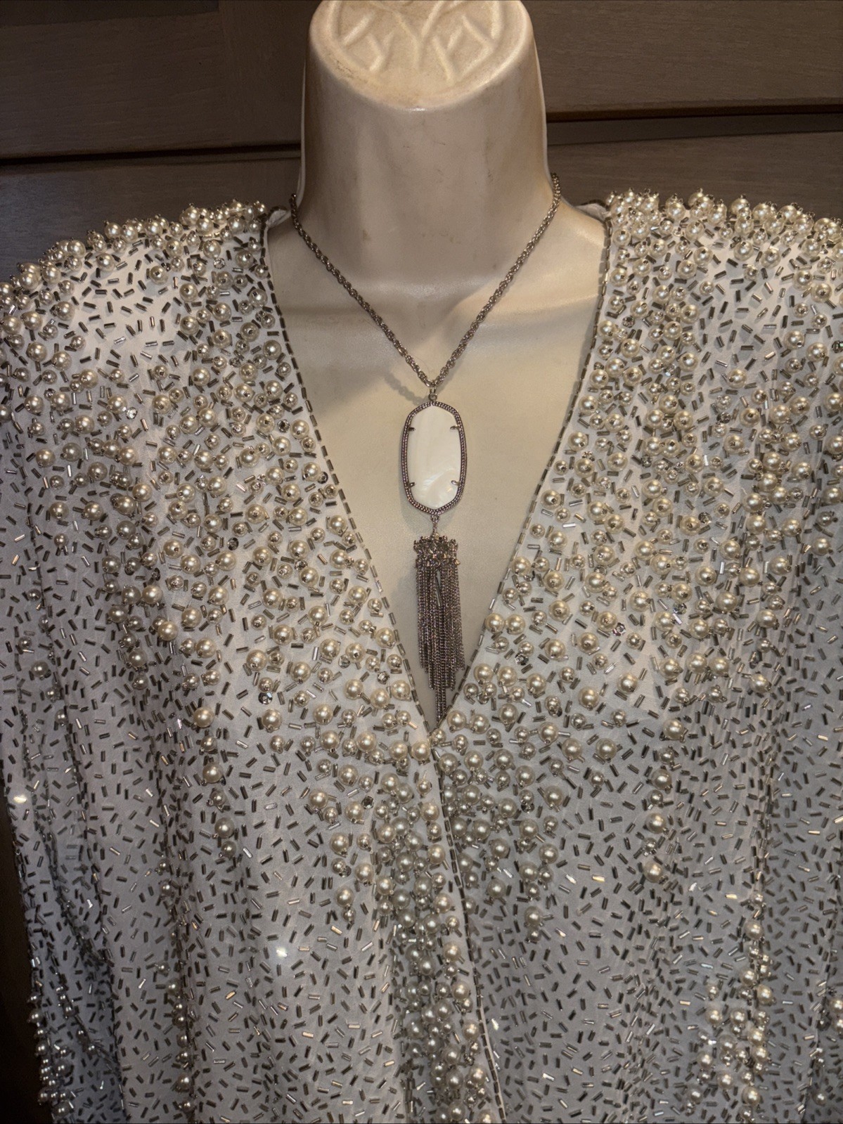 Vintage Victoria Royal Ltd Pearl Beaded Sequin Embellished Evening Tunic Top 12