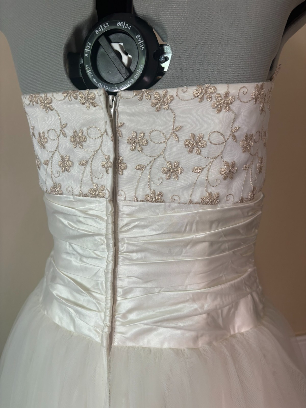 Vintage 1980s Jessica McClintock Gunne Sax White Strapless Princess – Size 9/10
