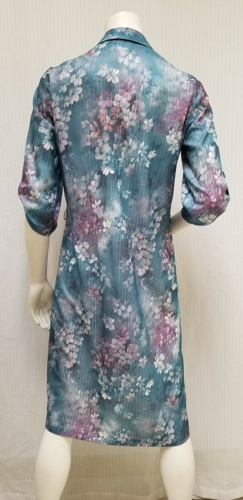 Vintage LAUREL RIDGE Floral SEMI SHEER KNIT DRESS – Size M – EUC