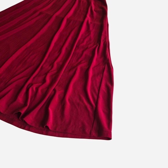 Vintage y2k red ruched party halter midi dress / formal, evening, cocktail, vaca