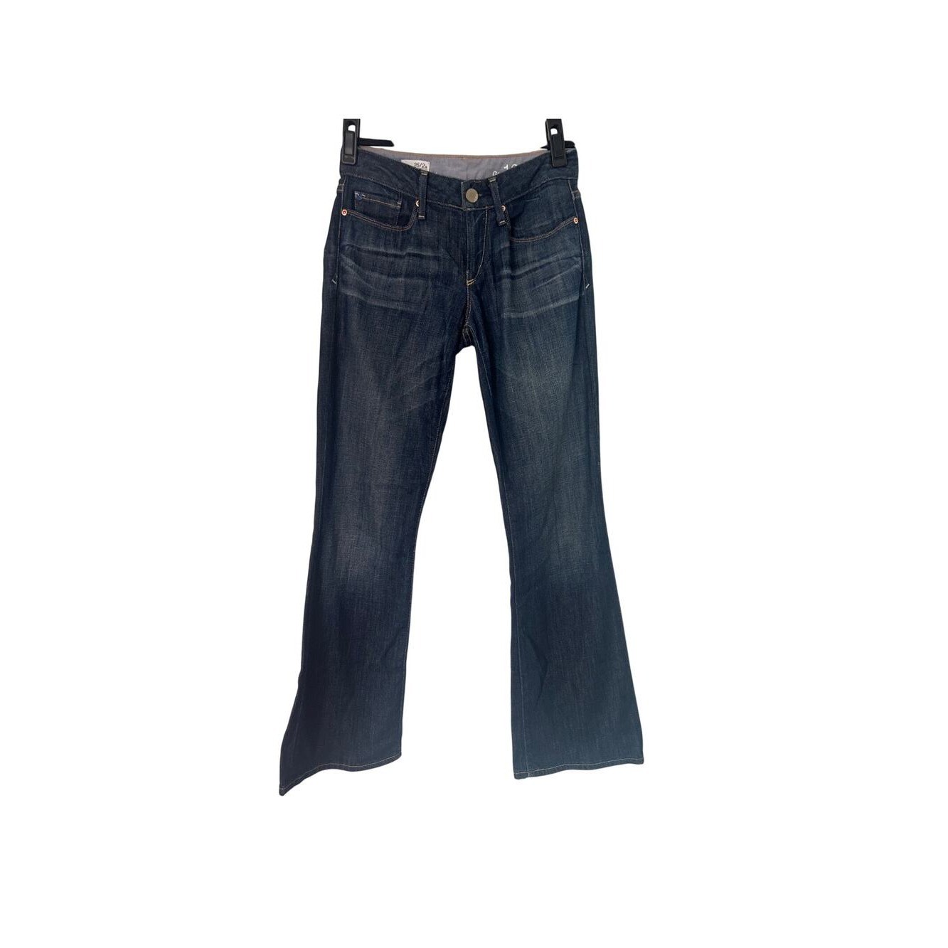 Gap 1969 Sexy Boot Low Rise Jeans Size 26 Medium Wash Whiskering Bootcut Stretch