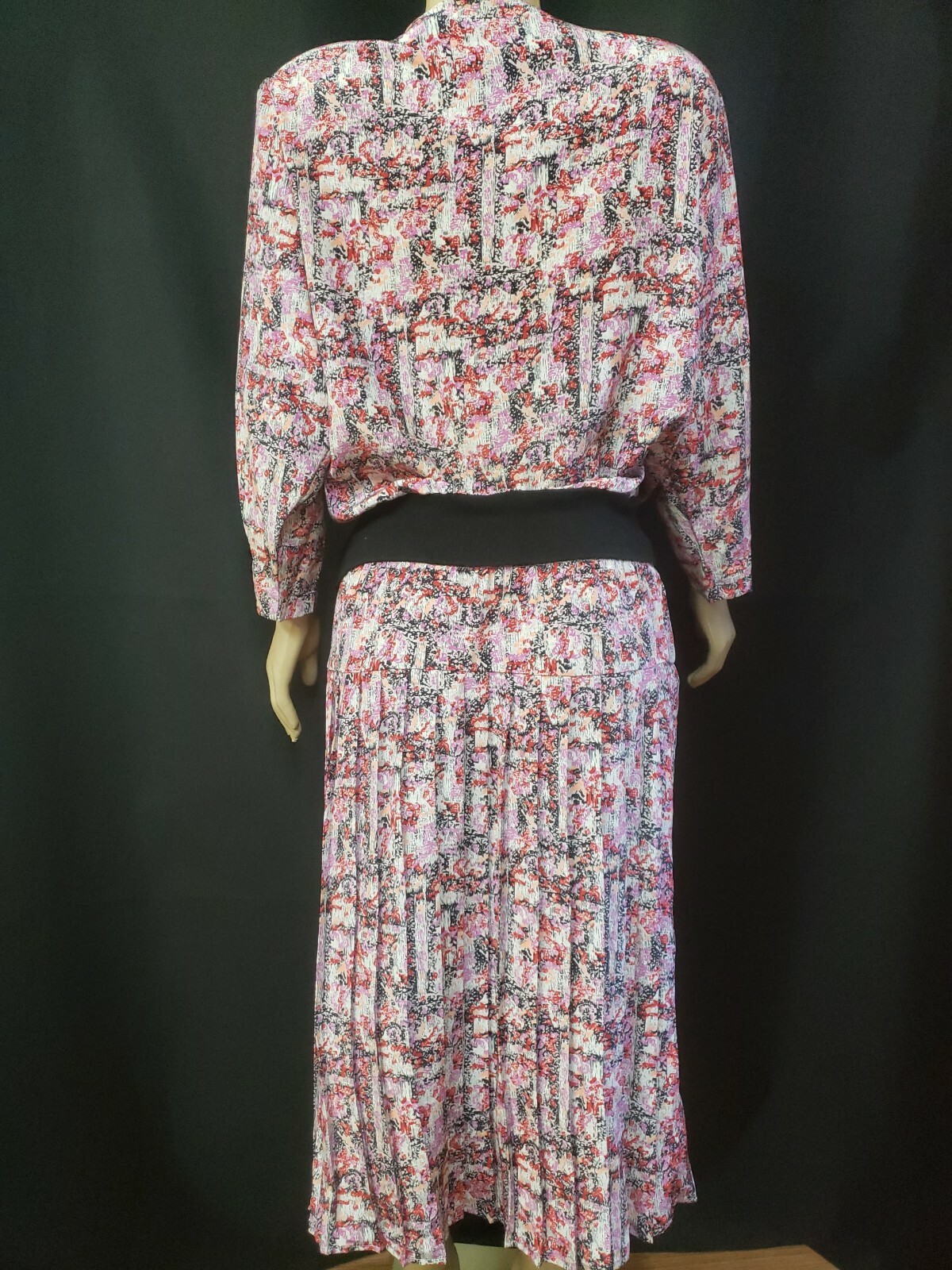 DG California VTG Skirt Suit DRESS Women’s Sz M? PINK MULTICOLOR POLYESTER #W2