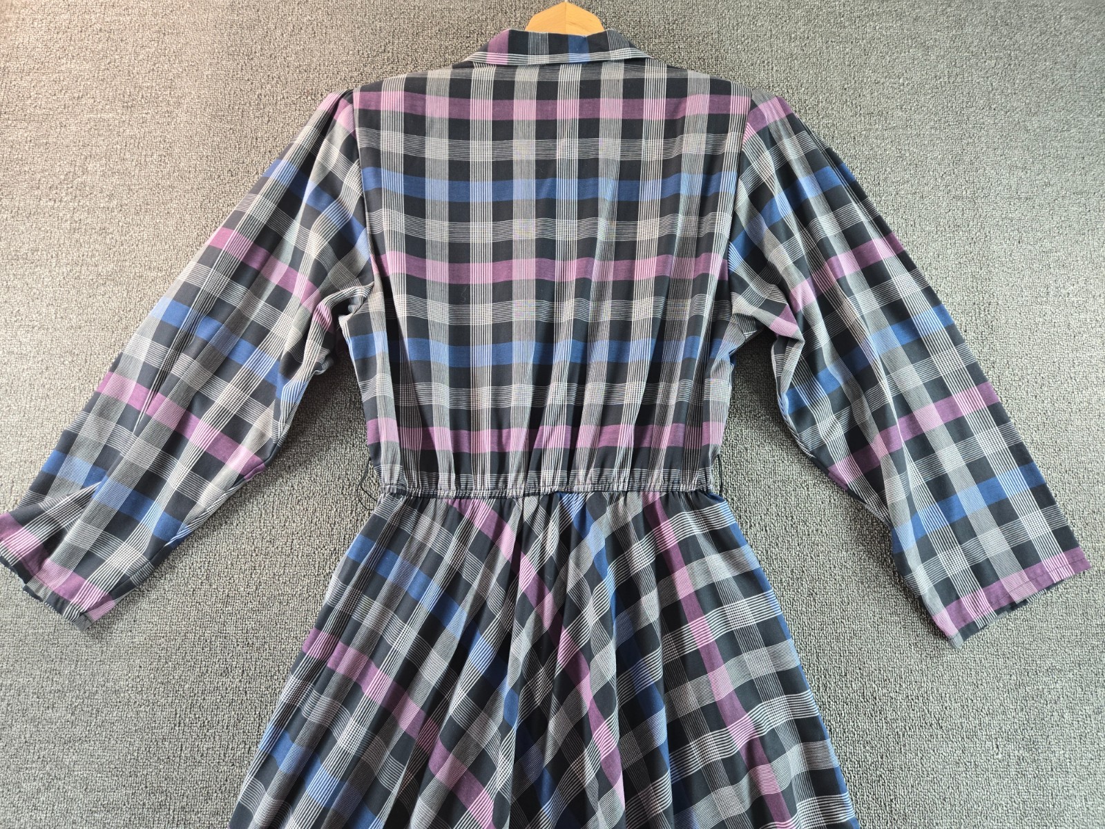 Alison Peters Plaid Swing Dress Size 14 Vintage Tartan Plaid