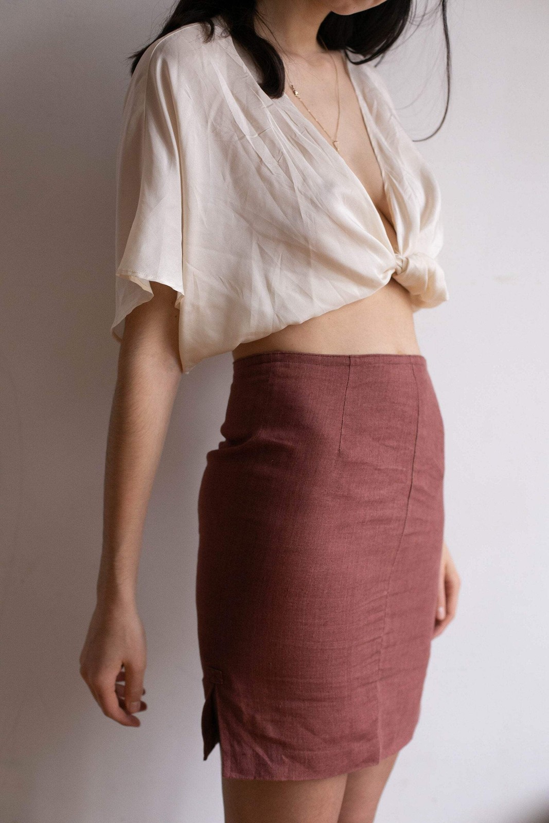 Sexy pencil skirt, 90s mini skirt, Bordeaux short skirt / Tight skirt, summer sk