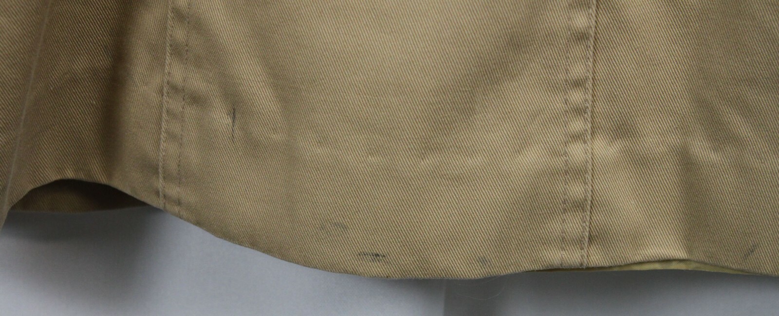 Vtg Jacket Coat Zip Front Khaki Mod Retro 70s Cotton Twill Hong Kong Mid XS/S
