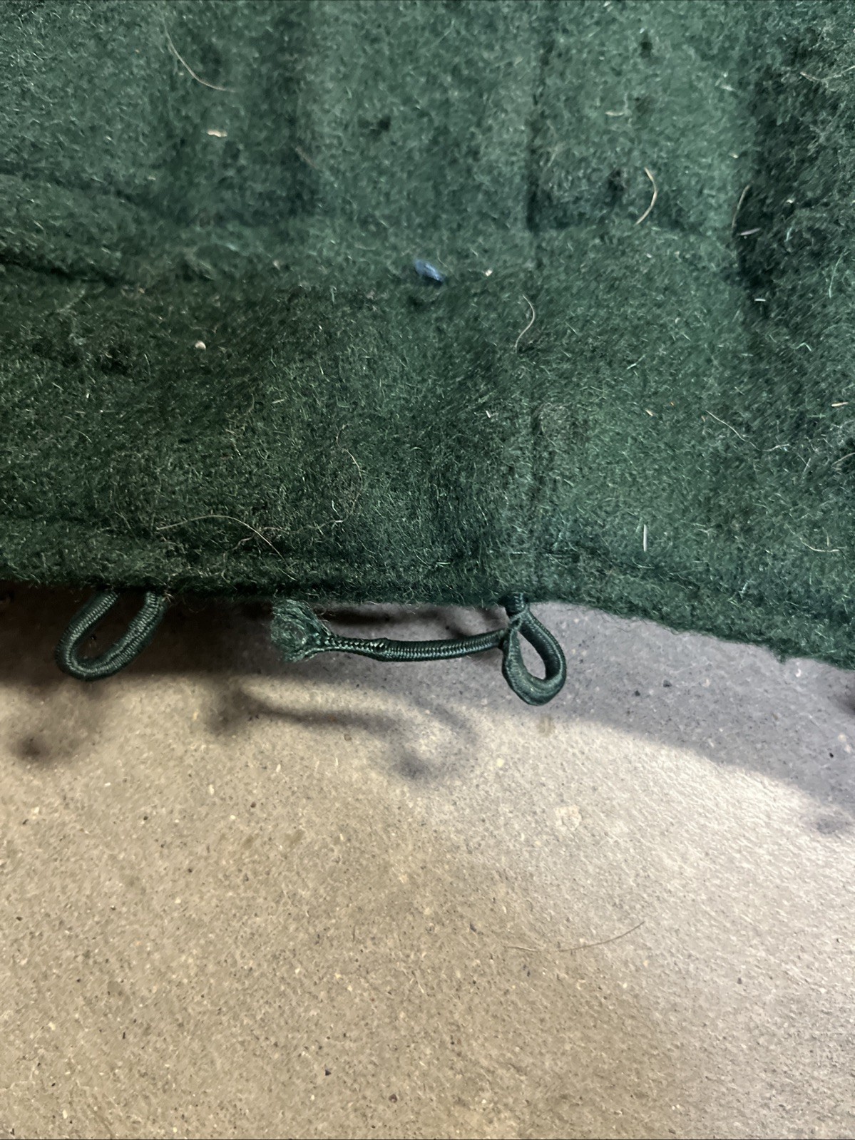 VTG 1940s Hunter Green Wool & Fur Replacement Hood Button Front Loop Attachments