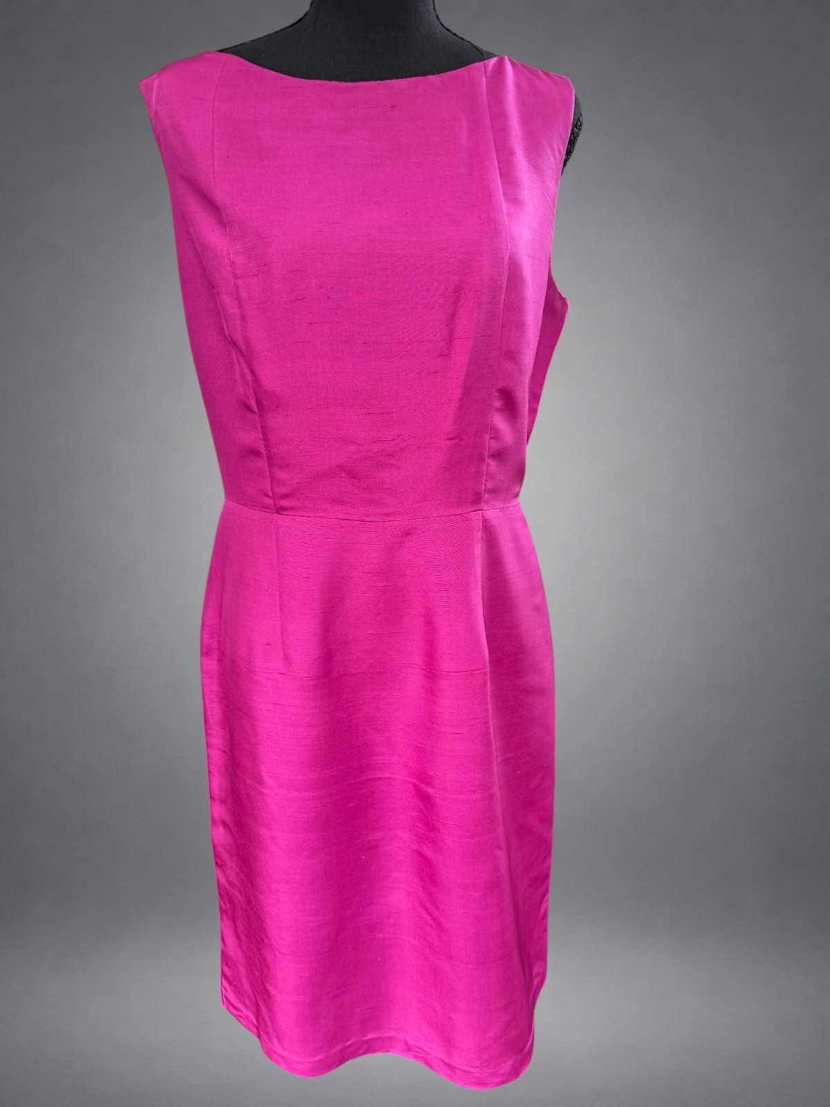 Vintage Silk Dress Jacket Set Women’s 10 Fuchsia Beaded Cuffs