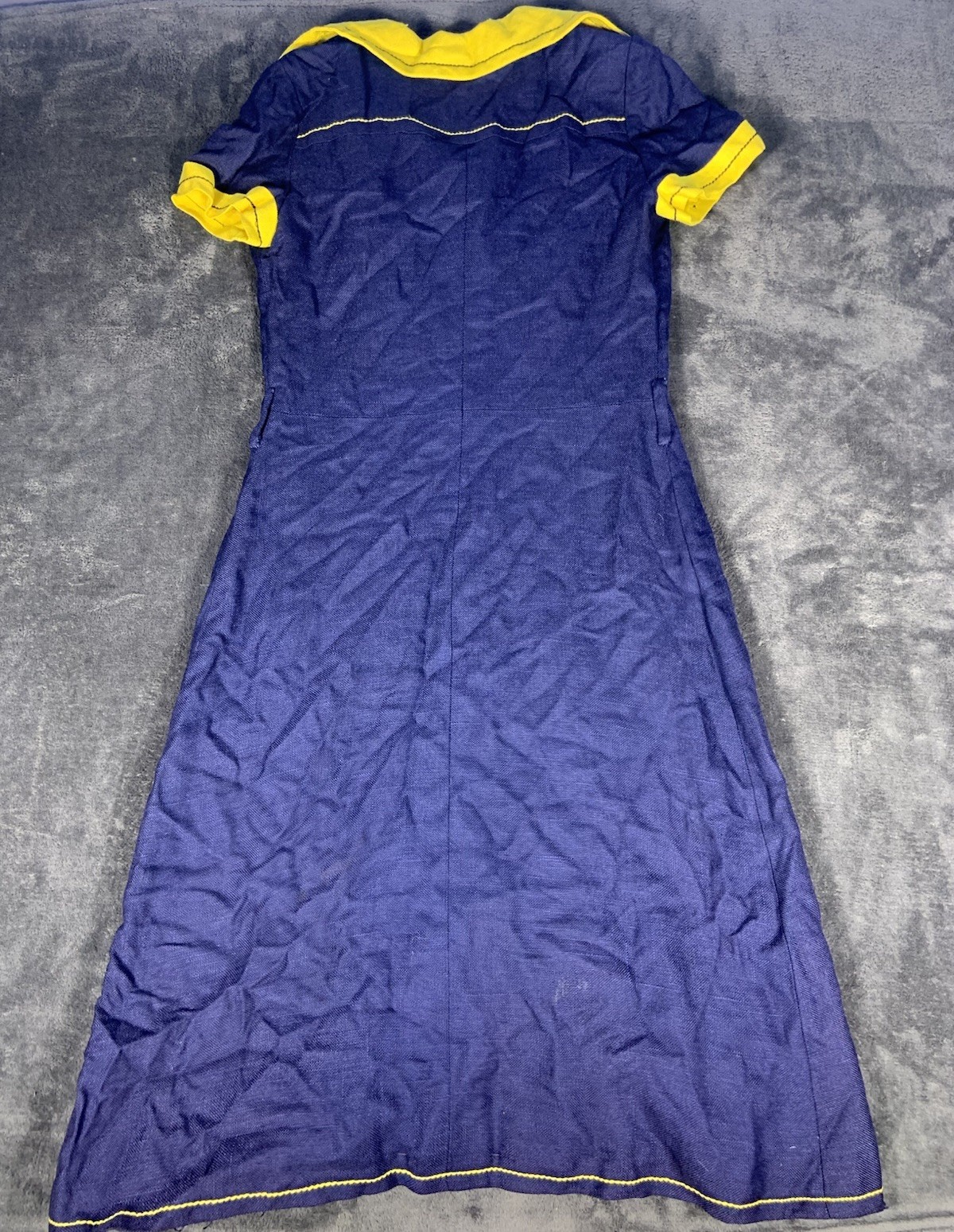 1960s Réty couture Honoré Paris vintage Navy Blue Sailor Dress Rare Size Medium