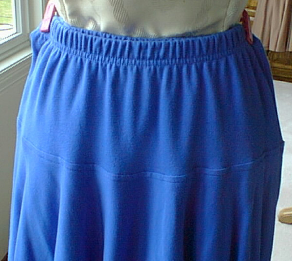 VTG Molto Fino SKIRT Midi Long 100% Cotton Sz S, Yoke at the hips Elastic Waist