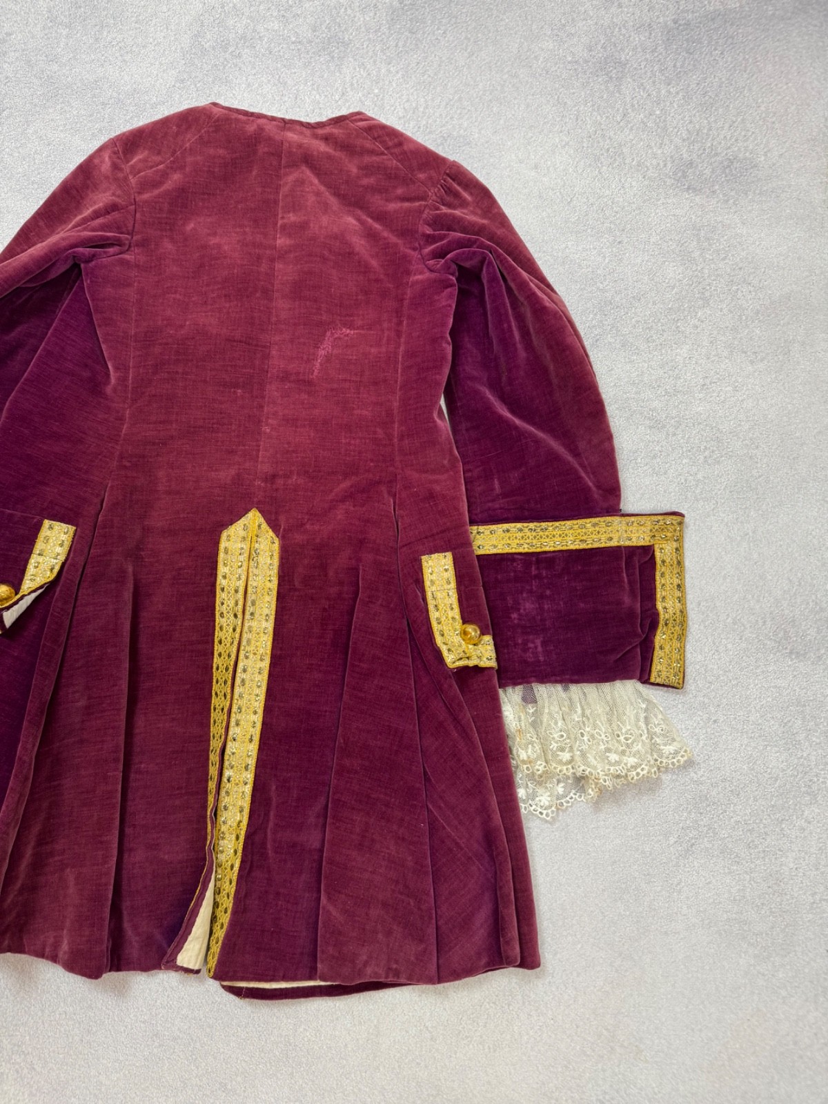 Rococo True Vintage Antique 18th Century Womens Frock Coat Jacket Red Very Rare
