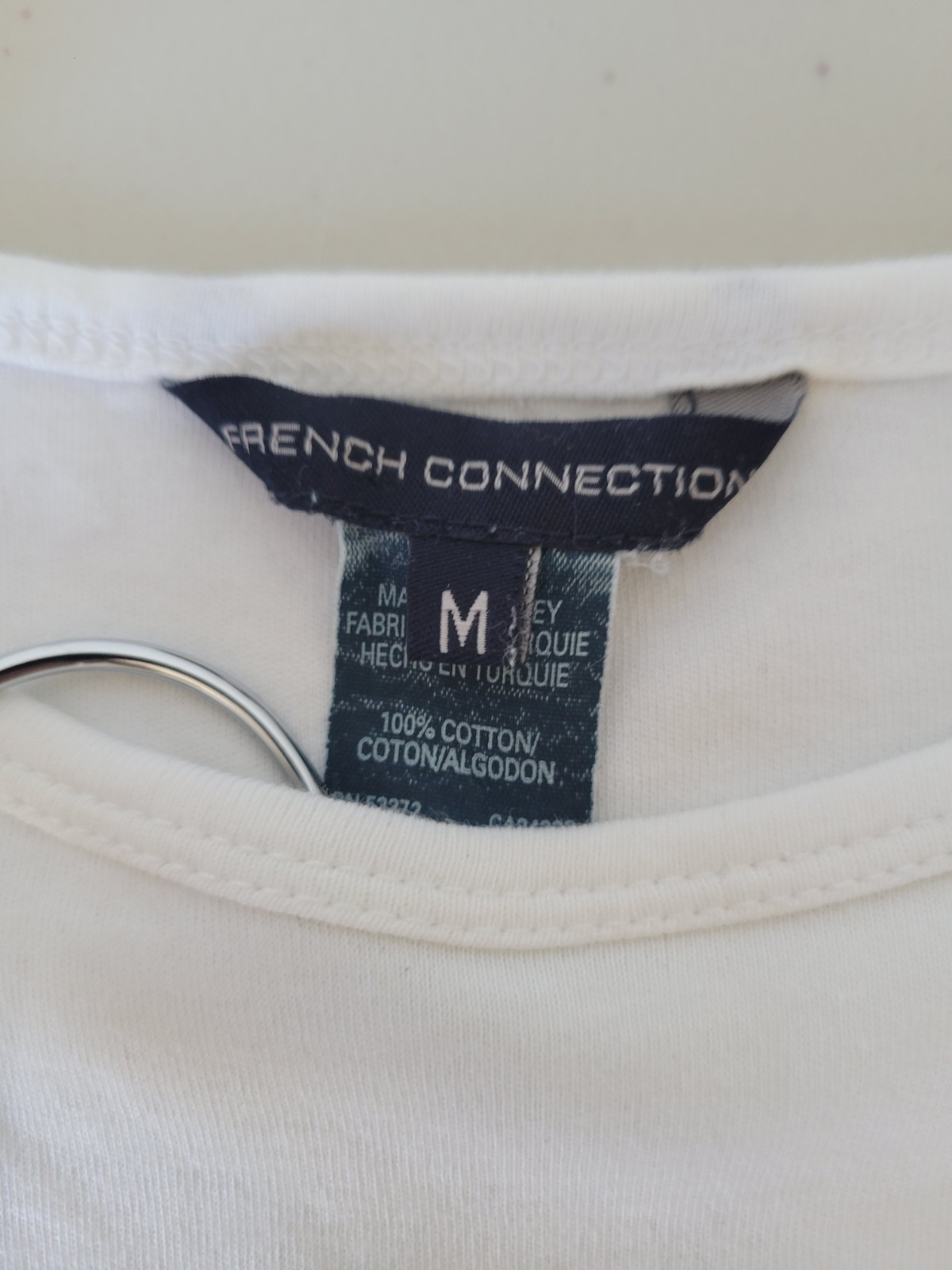 Vintage French Connection FCUK Graphic Flowers Print White T-Shirt Size M RARE