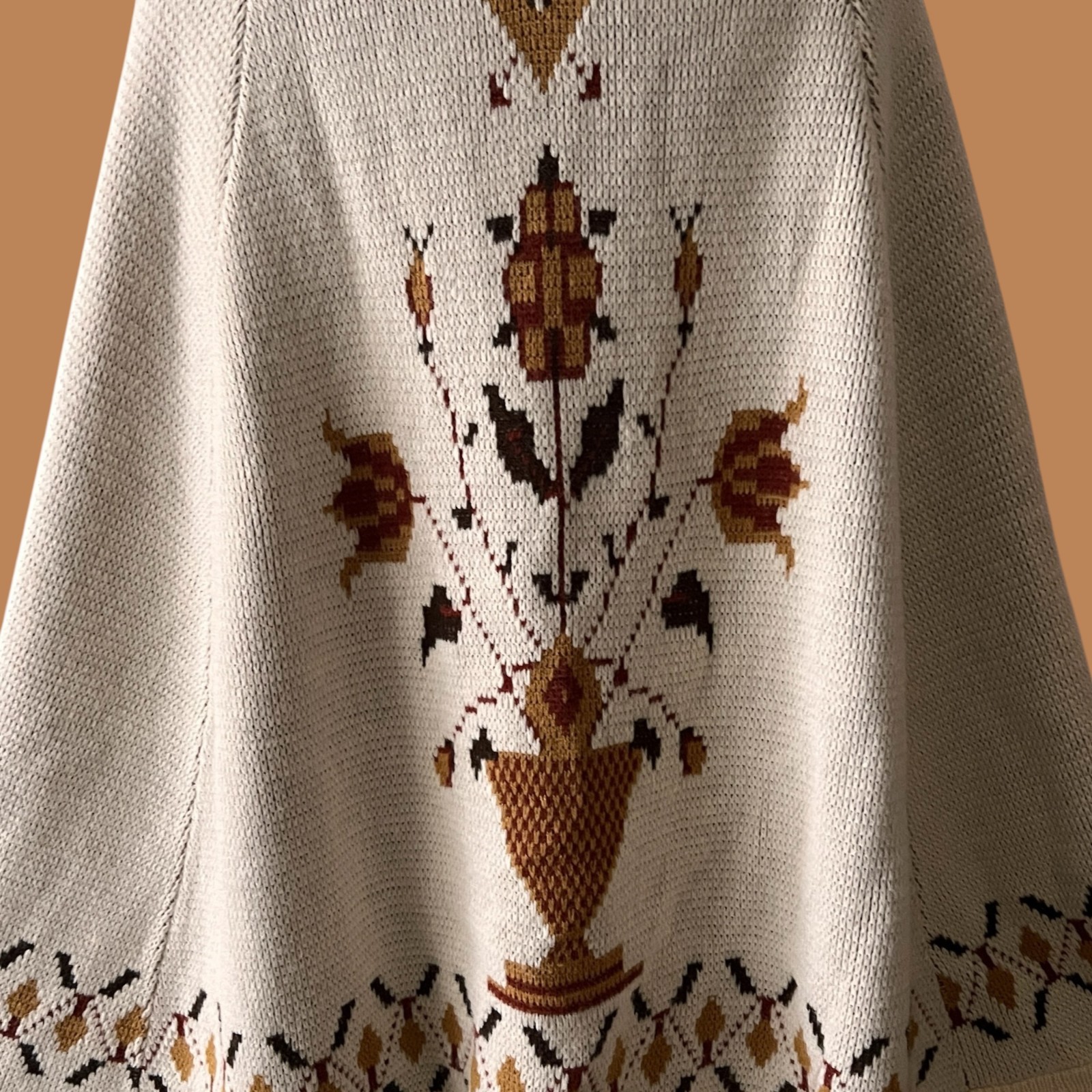Vintage 70s Nordic Style Sweater Cape : Shawl, 1970s, Poncho, Norwegian, Sweater