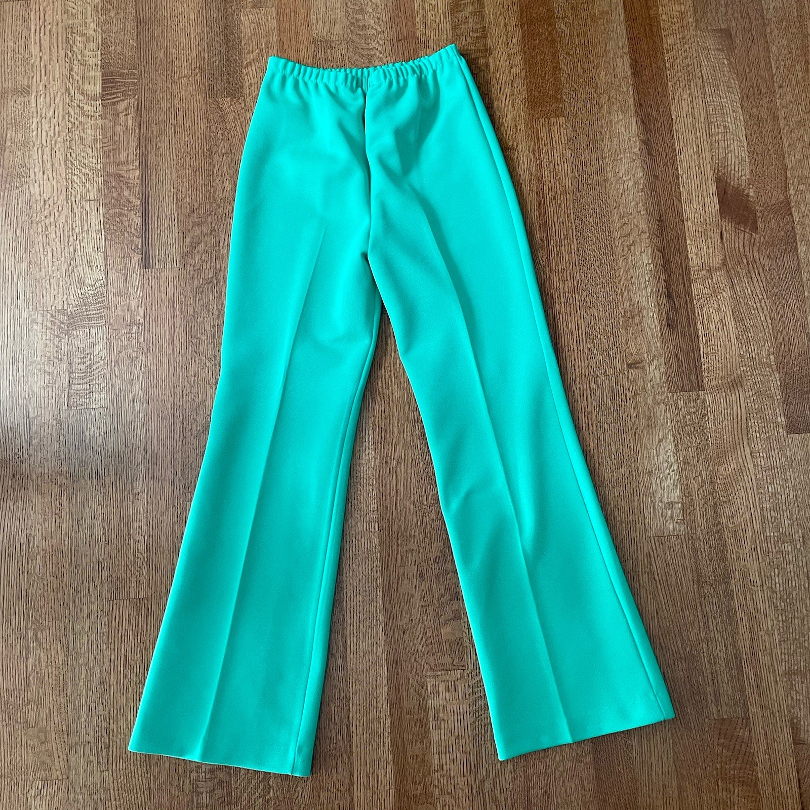 Vintage 70s Marty Gutmacher Knit Pantsuit Green White Lounge Disco Retro M?