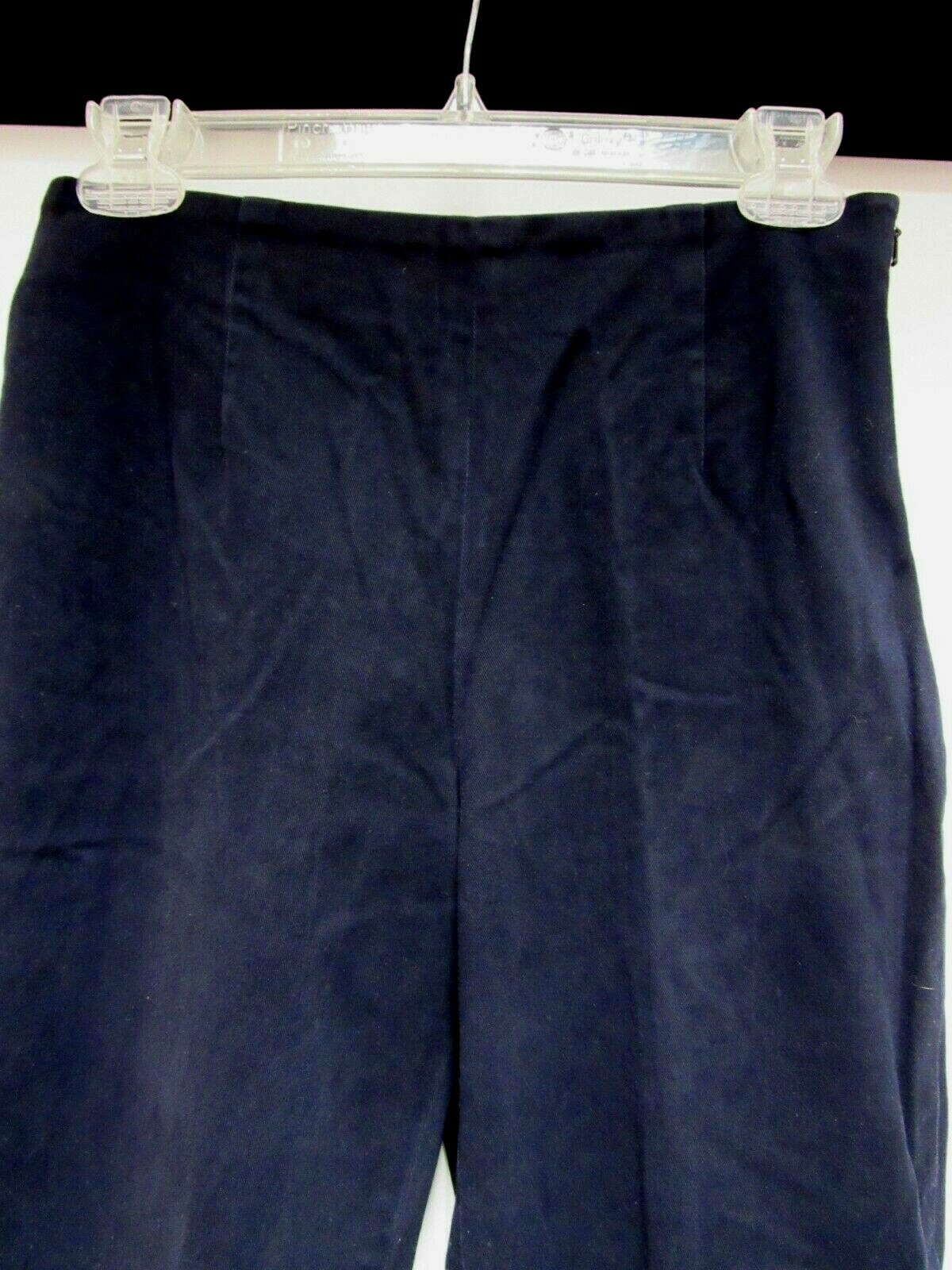 VTG TALBOTS Stretch Cotton Slim Pants Flat Front Black 28 1/2 x 28 1/2 6 EUC