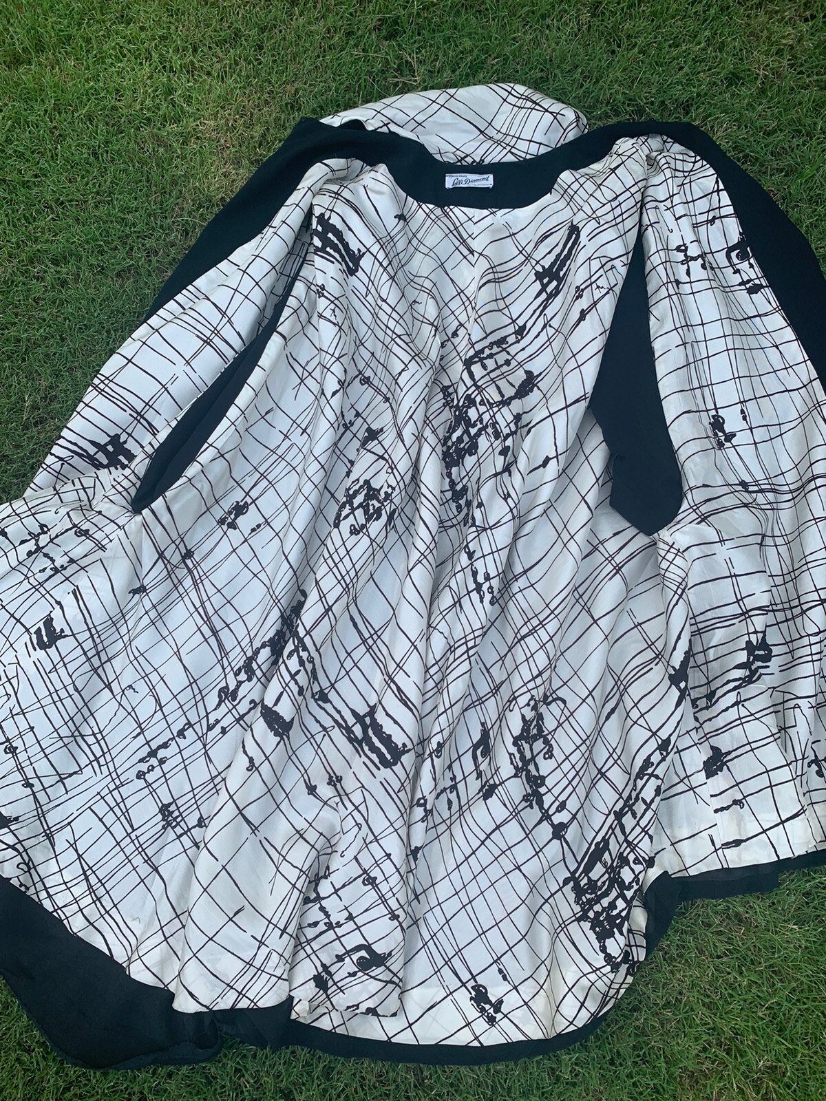 vintage 60s Lilli Diamond California black sheath dress matching lined cape sz S