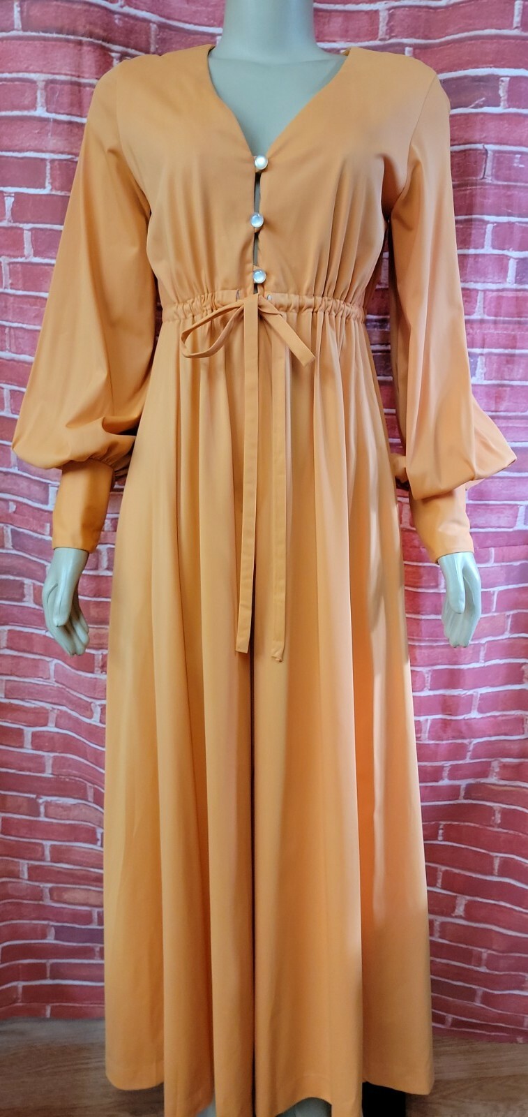 Vanity Fair, Peignoir Vintage Lingerie UNIQUE STYLE Jumpsuit Orange Sz 12 #CB4