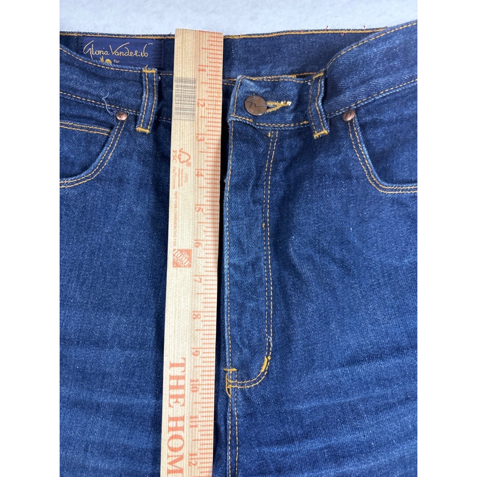 Gloria Vanderbilt Murjani Jeans Womens sz 14 Dark Blue Vintage High Rise Swan