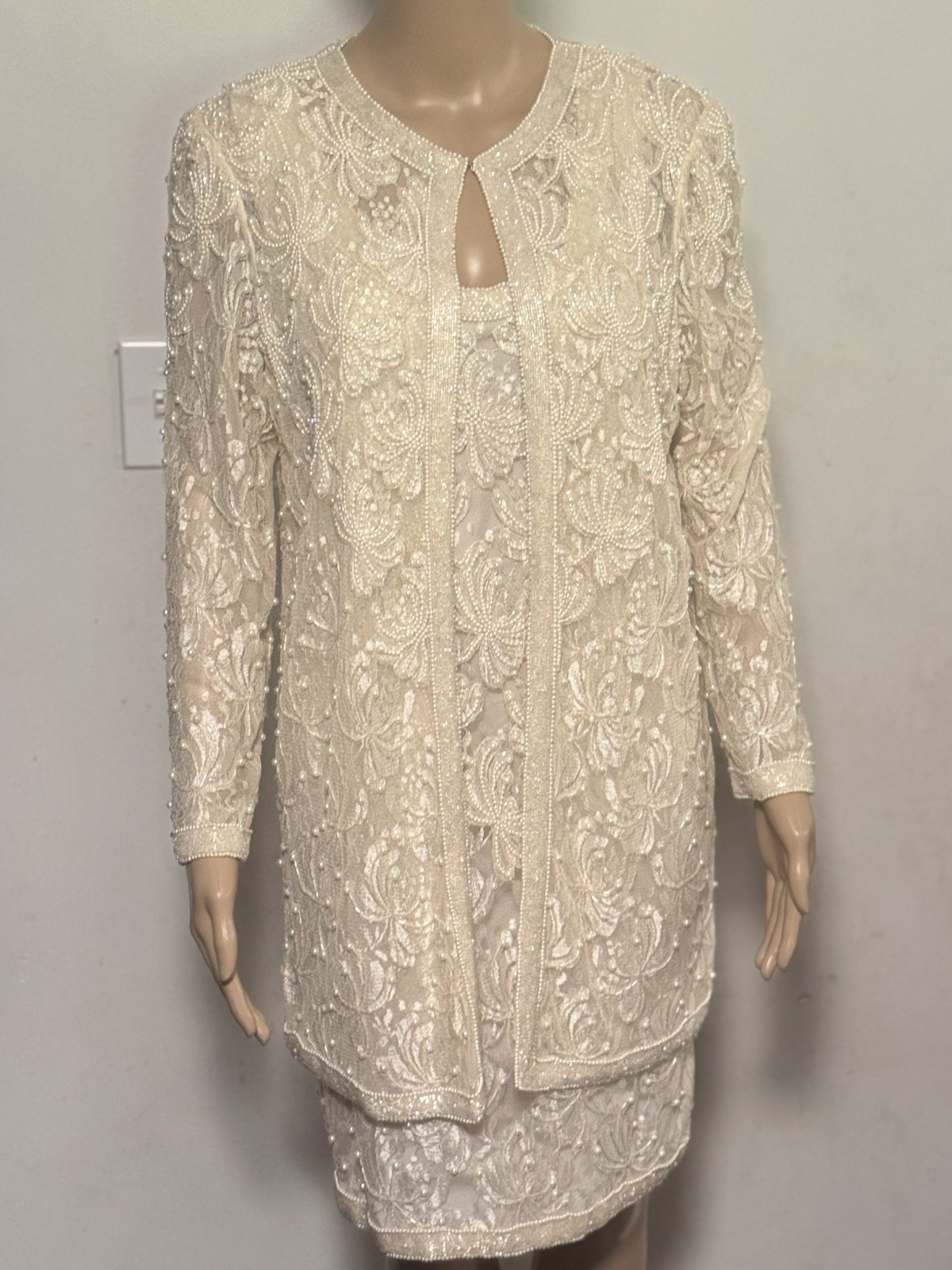 Brilliante By J.A. women’s evening cocktail party dress sequined beaded size S/M