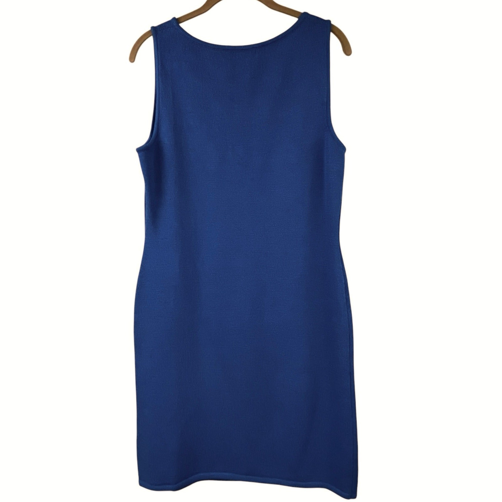 Vintage St. John Sport Wool Santana Knit Sleeveless Dress Size M Blue