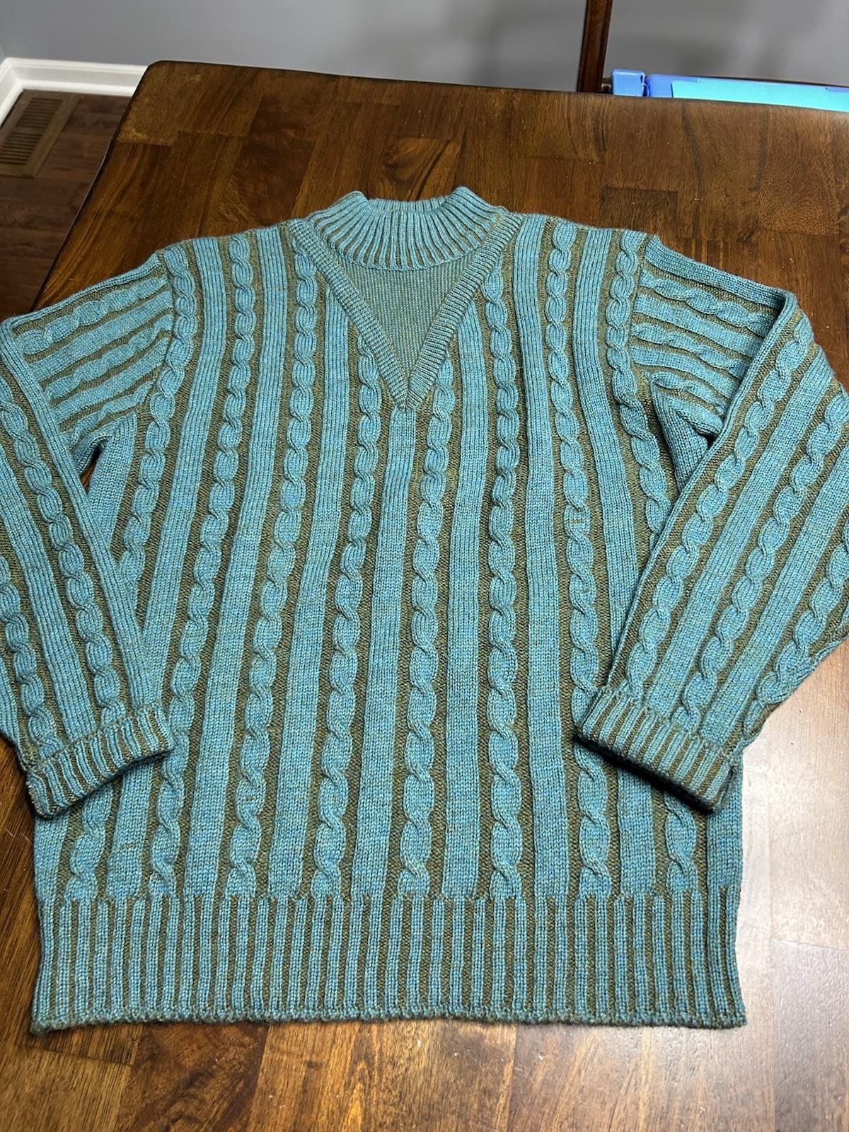 Vintage 100% Virgin Wool Sweater Unique Color And Pattern