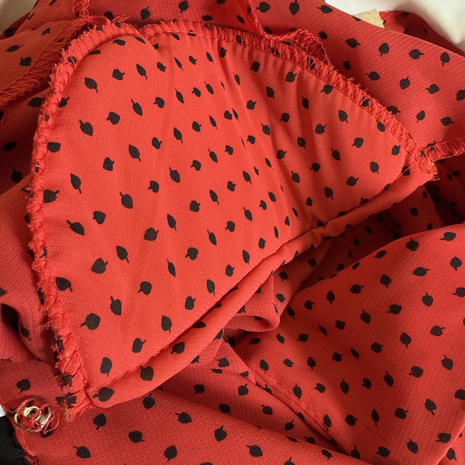 Amy-Deb Women’s Dress 14 Red Black Polka Dot White Collar Button Belt VTG Retro