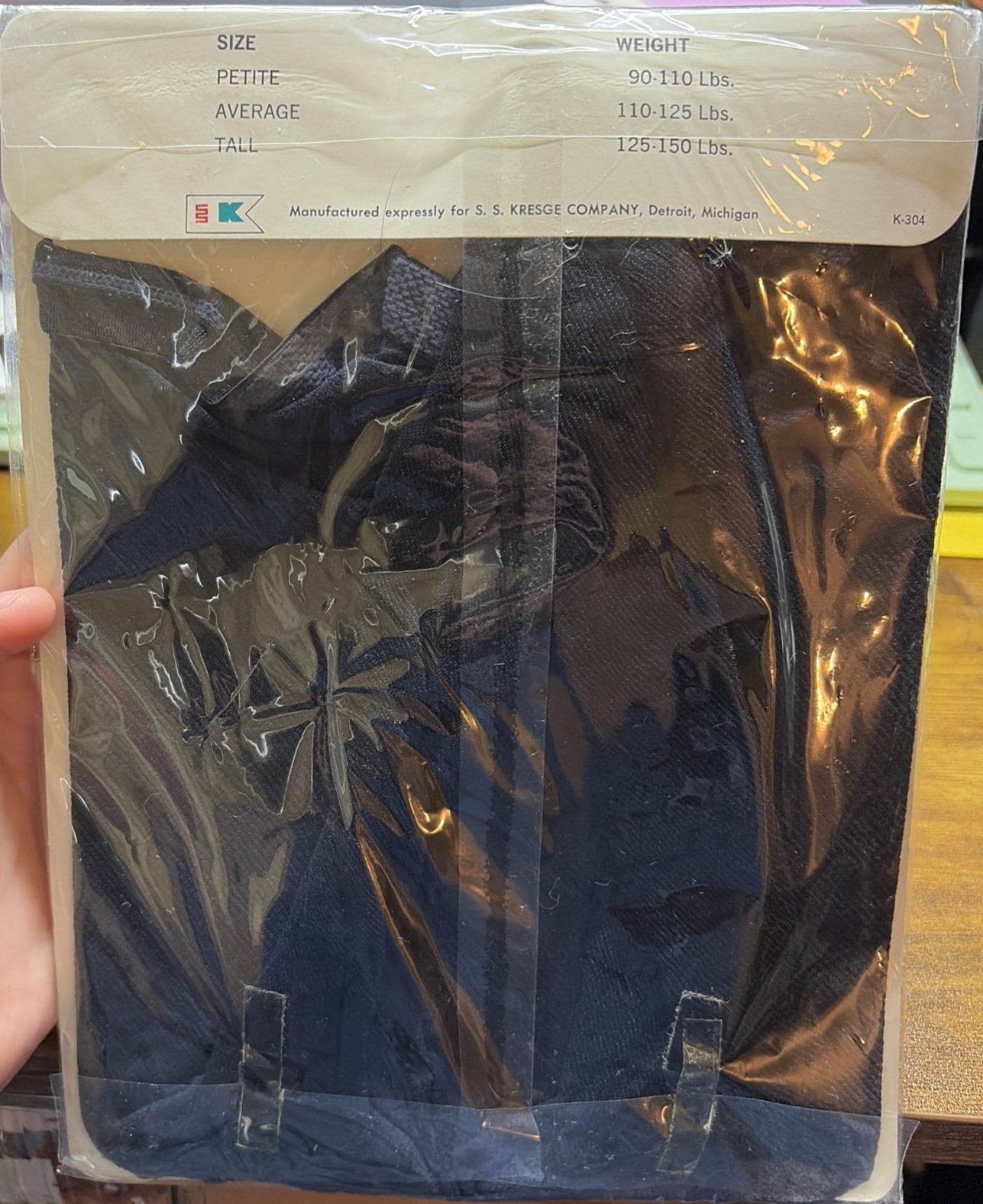 NOS Vintage 1969 pantyhose Nylon NAVY Size SM/MED Great ART Factory Sealed