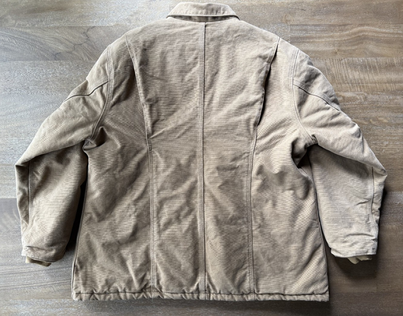 Vtg Carhartt for Women Canvas Camel Quilted Coat RN14806 Sz 2XL