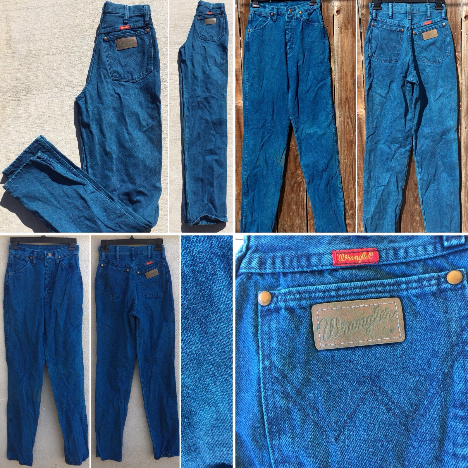 Vintage Wrangler Jeans Blue Dyed Acid Wash 4 X 34 Measure 24” X 35” Made In USA