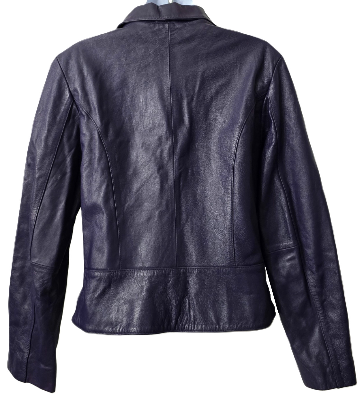 Vintage Wilsons Leather Moto Jacket S Women PURPLE Coat Blazer Pelle Studio 90s