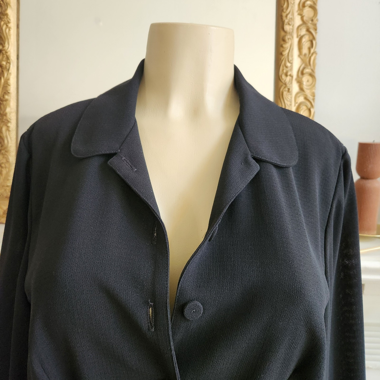 Mevisto Vintage 80s Black Pant Suit Retro Minimalist Size 10