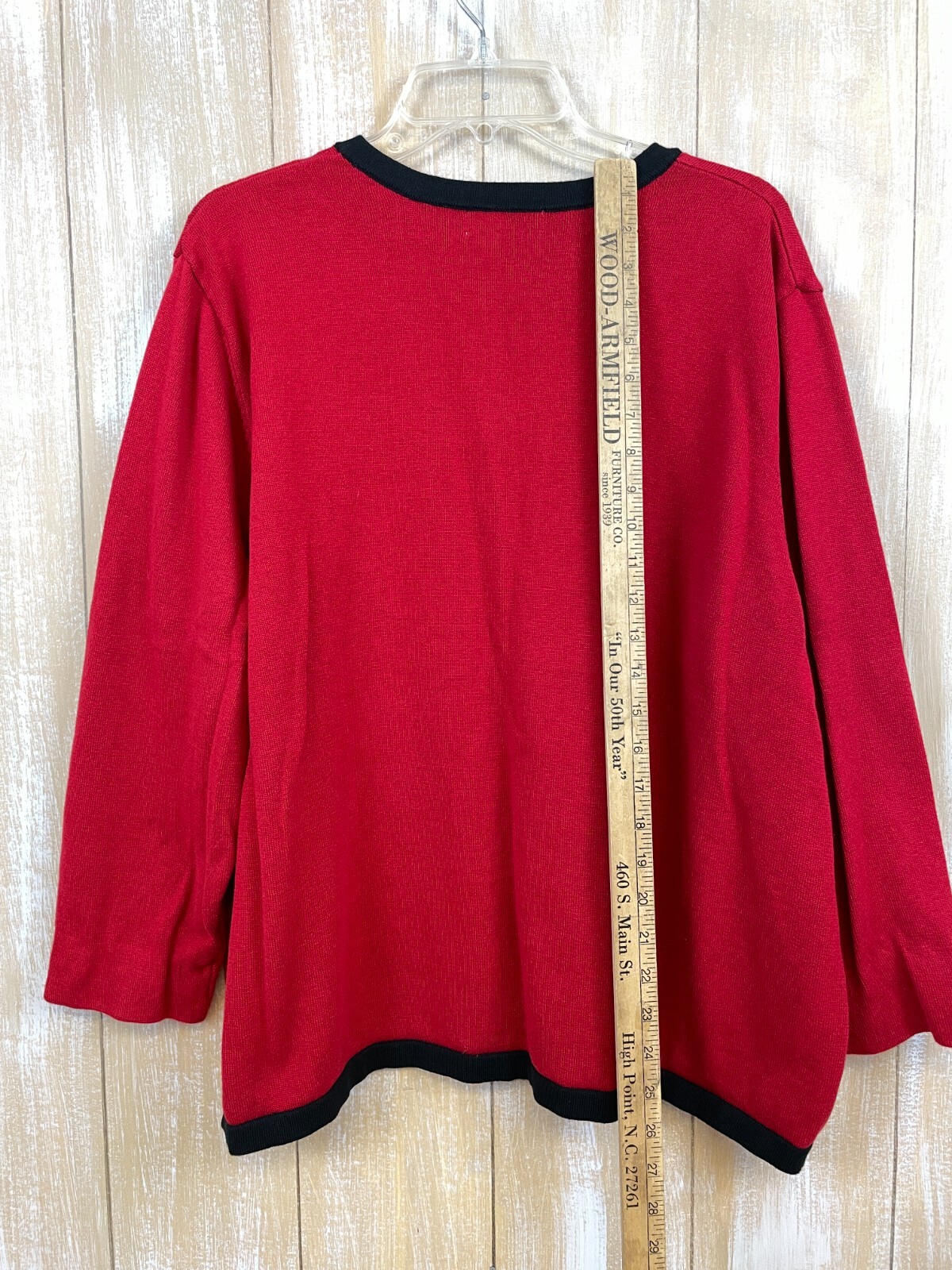SERENGETI VINTAGE Floral Embroidered Beaded Red Cardigan Sweater 2XL See Pics