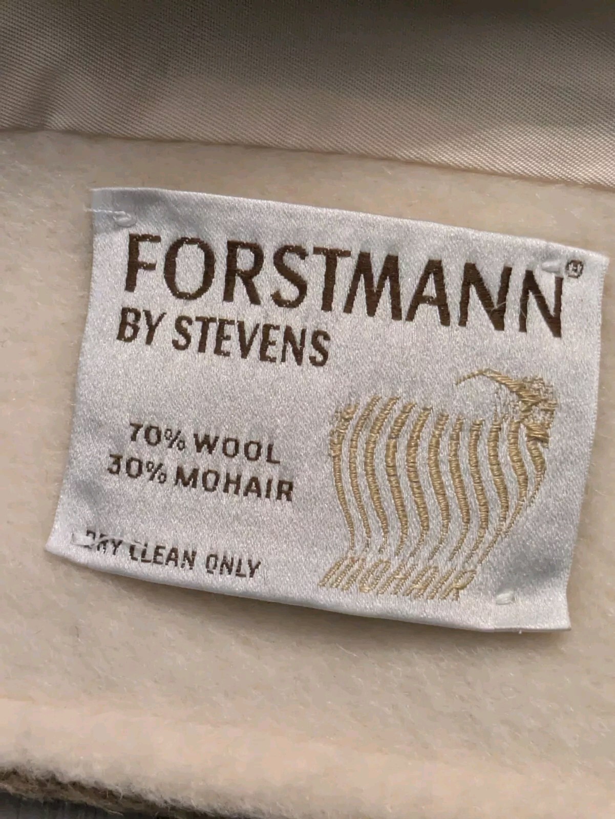 Vtg Forstmann By Stevens Belted Trench/Overcoat Wool Mohair Women’s Medium