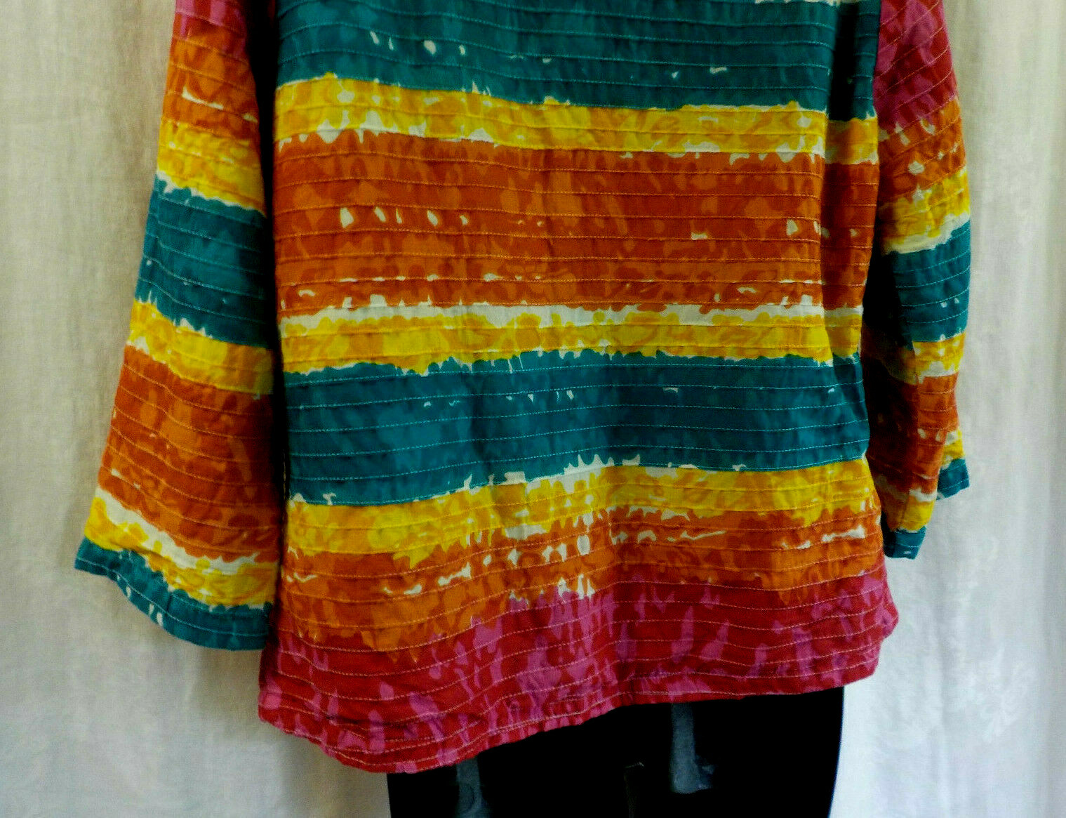 Vintage Choices 1980’s Jacket Size S Color Block + 100% Cotton 3/4 Sleeves Lined