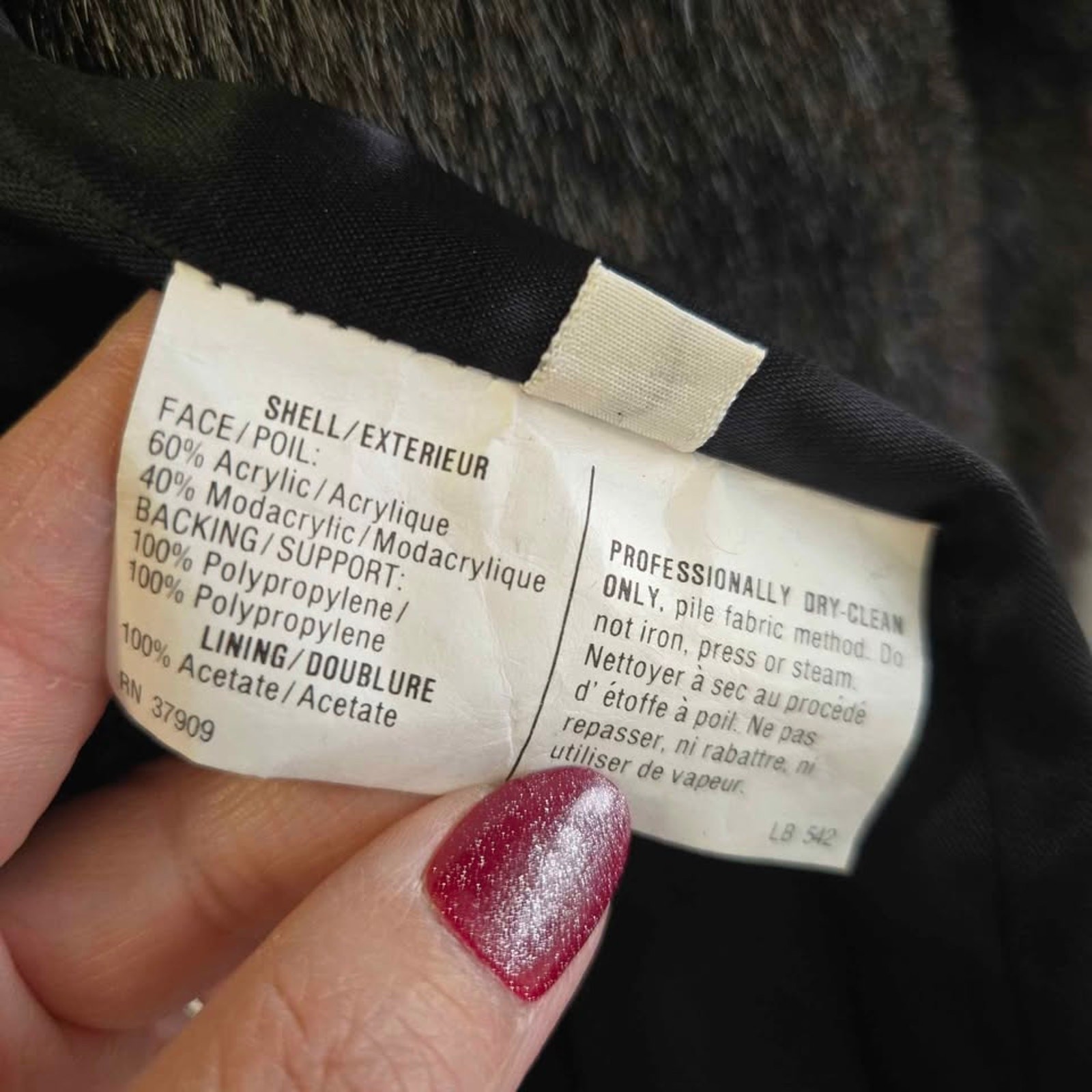 Monterey Fashions Faux Fur Glamour Mob Wife Winter Coat Brown Large