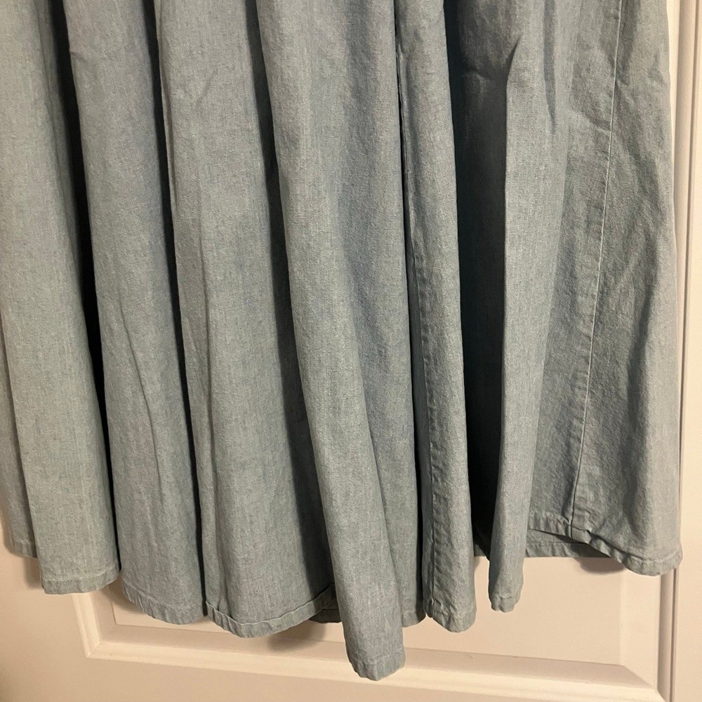 VTG Gotcha Covered cotton light blue denim pull-on maxi skirt Women’s Sz 18 USA