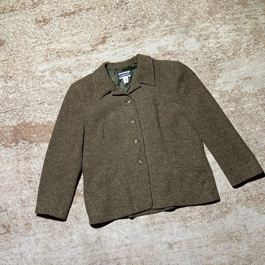 Vintage 1990s Pendleton Classic Wool Blend Blazer Jacket Women’s Size 16 USA Mad