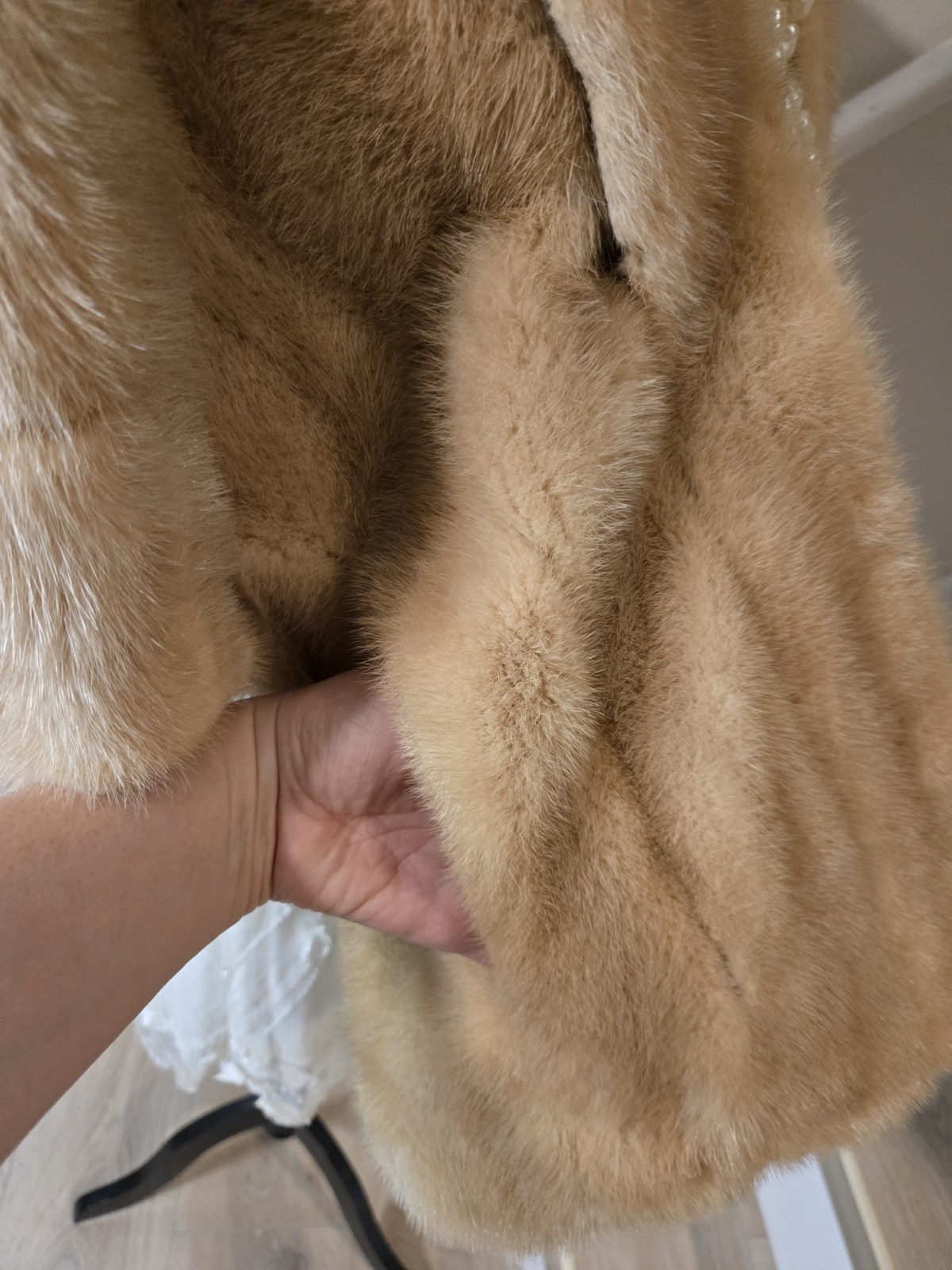 Luxury Vintage Fur Natural Blond Mink Stole Wrap Cape Bolero Formal Bridal Fur