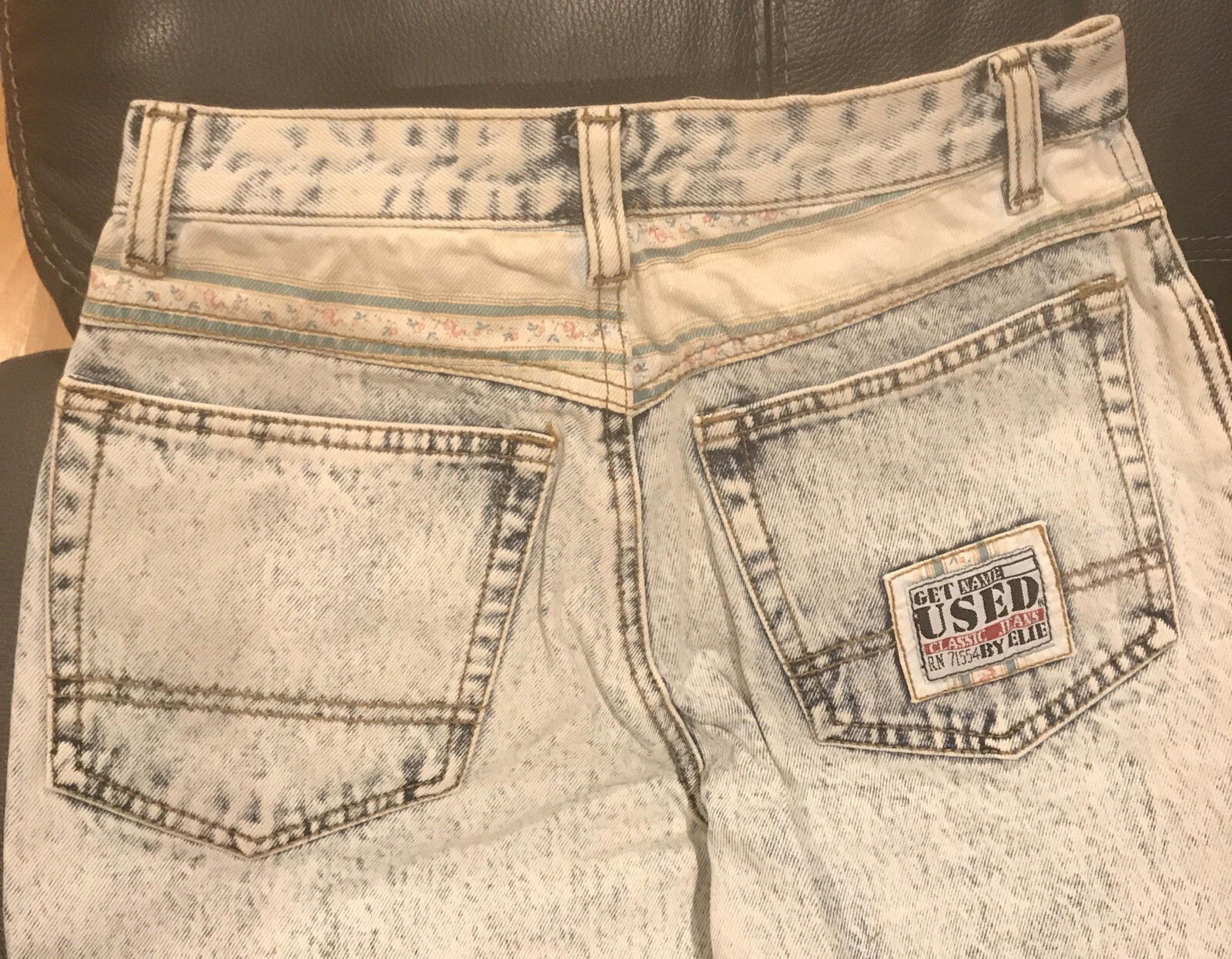 VTG 80s GET USED BY ELIE TAHARI ACID WASH WOMAN DENIM JEANS 28 HONG KONG NIP NOS