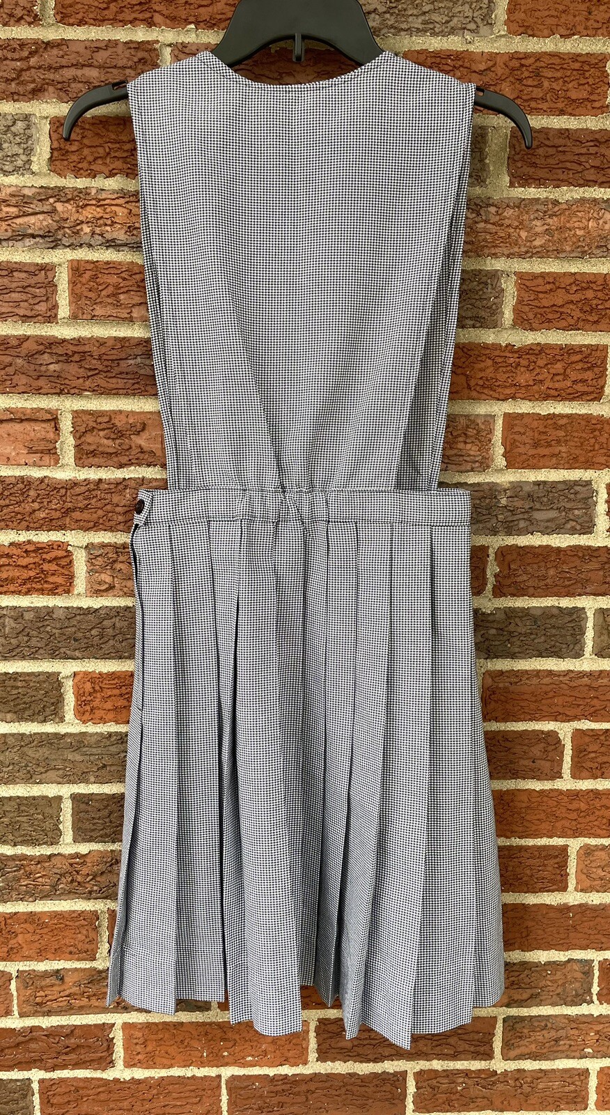 VTG 80s Herringbone Pinafore Dolly Jumper Schoolgirl Lolita Harajuku Dress xs/sm