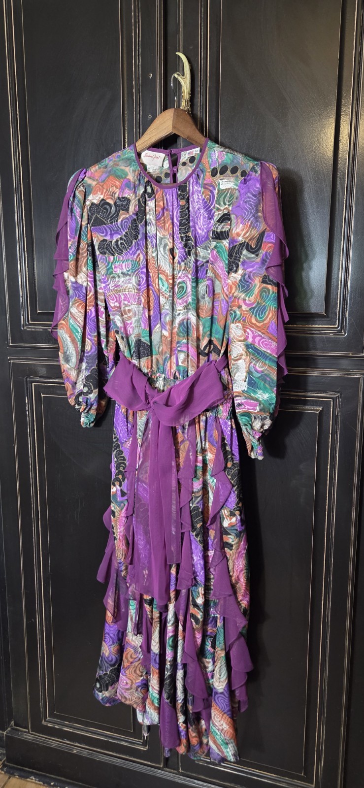 Vintage Susan Freis Dress, Flowey,USA, Size M, Garden Party, Wedding,STUNNING